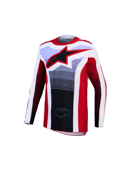 Maillot cross Alpinestars 2027 Techstar Maven - Rouge Blanc Lavande Noir