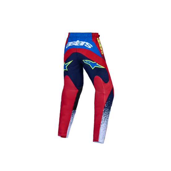 Pantalon cross enfant Alpinestars 2027 Fluid Drag - Bleu Rouge Blanc