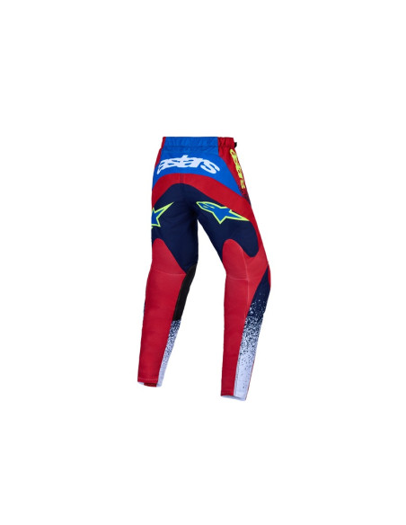 Pantalon cross enfant Alpinestars 2027 Fluid Drag - Bleu Rouge Blanc