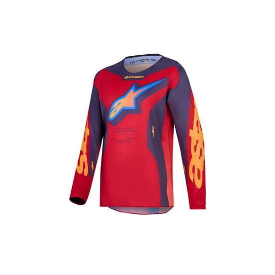 Maillot cross enfant Alpinestars 2027 Fluid Hunt - Rouge Gris Corail
