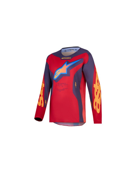 Maillot cross enfant Alpinestars 2027 Fluid Hunt - Rouge Gris Corail