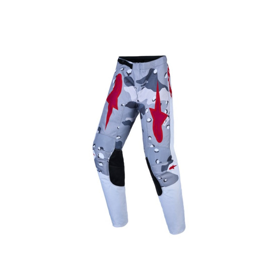 Pantalon cross enfant Alpinestars 2027 Fluid Lone - Camo Gris Blanc Rouge