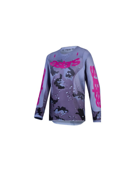 Maillot cross enfant Alpinestars 2027 Fluid Lone - Camo Gris Violet