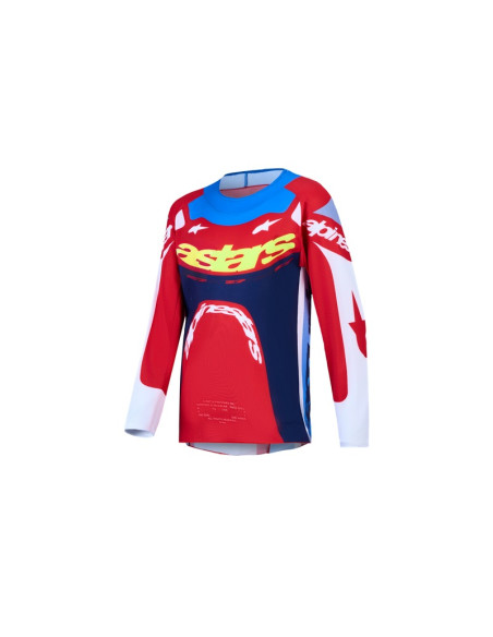 Maillot cross enfant Alpinestars 2027 Supertech Dyna - Rouge Blanc Bleu