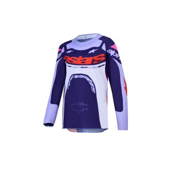 Maillot cross enfant Alpinestars 2027 Supertech Dyna - Violet Rose Fluo