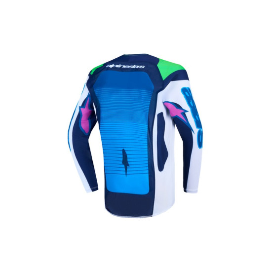 Maillot cross enfant Alpinestars 2027 Supertech Maven - Blanc Bleu Vert Fluo