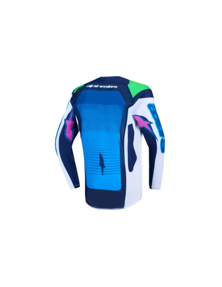 Maillot cross enfant Alpinestars 2027 Supertech Maven - Blanc Bleu Vert Fluo