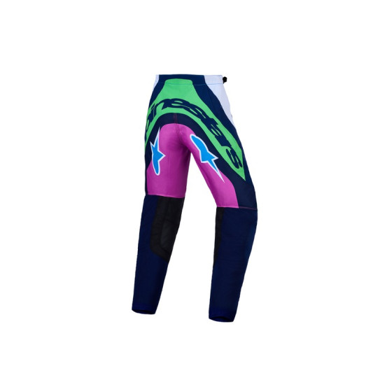 Pantalon cross enfant Alpinestars 2027 Supertech Maven - Blanc Bleu Vert Fluo