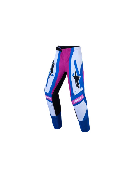Pantalon cross enfant Alpinestars 2027 Supertech Maven - Blanc Corail Bleu