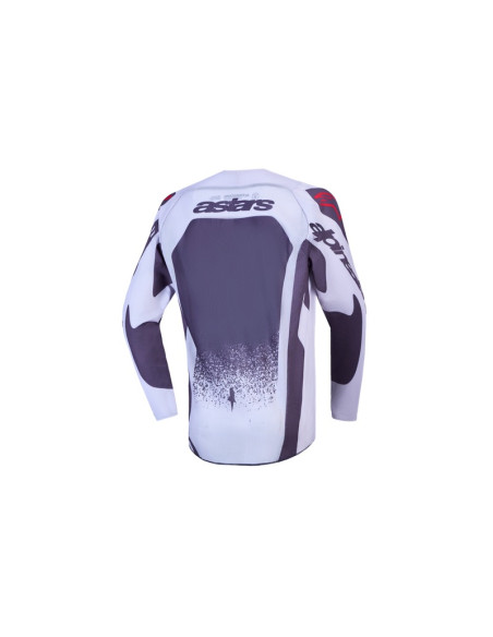 Maillot cross enfant Alpinestars 2027 Supertech Swan - Lila Gris Rouge Fluo