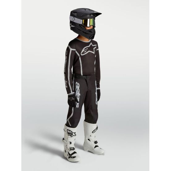 Tenue cross enfant Alpinestars 2027 Fluid Apex V2 - Noir Argent