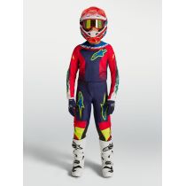 Tenue cross enfant Alpinestars 2027 Fluid Drag - Bleu Rouge Blanc