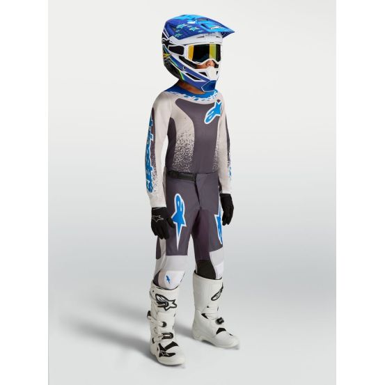 Tenue cross enfant Alpinestars 2027 Fluid Drag - Gris Lila Bleu Ucla