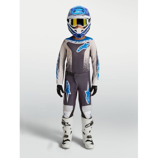 Tenue cross enfant Alpinestars 2027 Fluid Drag - Gris Lila Bleu Ucla