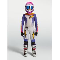 Tenue cross enfant Alpinestars 2027 Fluid Drag - Lila Bleu Rouge