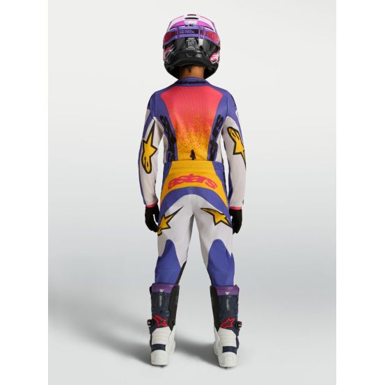 Tenue cross enfant Alpinestars 2027 Fluid Drag - Lila Bleu Rouge