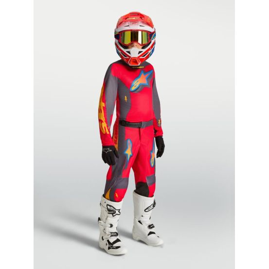 Tenue cross enfant Alpinestars 2027 Fluid Hunt - Rouge Gris Corail