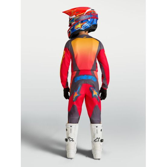 Tenue cross enfant Alpinestars 2027 Fluid Hunt - Rouge Gris Corail