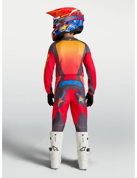Tenue cross enfant Alpinestars 2027 Fluid Hunt - Rouge Gris Corail