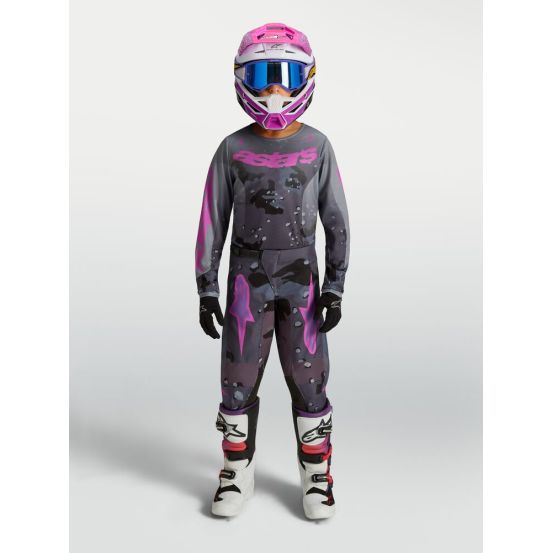 Tenue cross enfant Alpinestars 2027 Fluid Lone - Camo Gris Violet