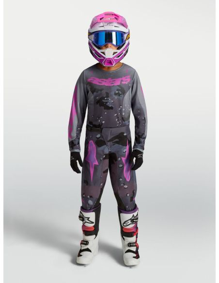 Tenue cross enfant Alpinestars 2027 Fluid Lone - Camo Gris Violet