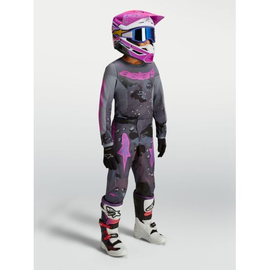 Tenue cross enfant Alpinestars 2027 Fluid Lone - Camo Gris Violet