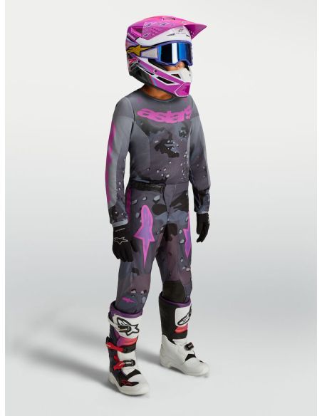 Tenue cross enfant Alpinestars 2027 Fluid Lone - Camo Gris Violet