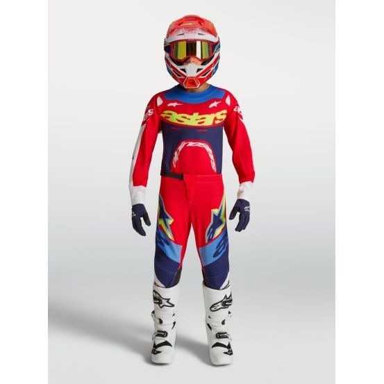 Tenue cross enfant Alpinestars 2027 Supertech Dyna - Rouge Blanc Bleu