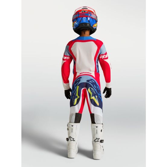Tenue cross enfant Alpinestars 2027 Supertech Dyna - Rouge Blanc Bleu