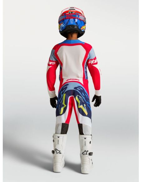 Tenue cross enfant Alpinestars 2027 Supertech Dyna - Rouge Blanc Bleu
