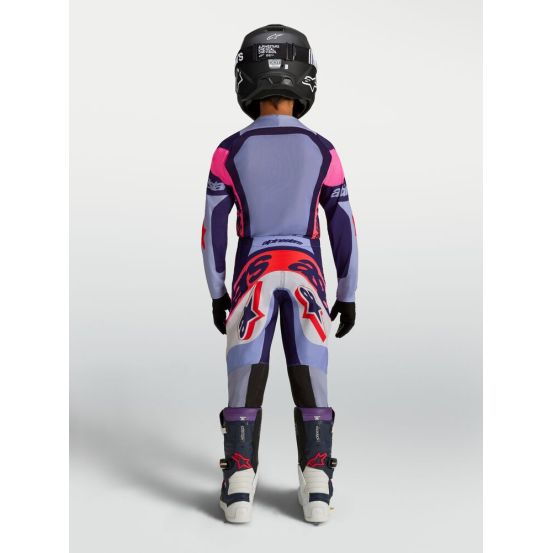 Tenue cross enfant Alpinestars 2027 Supertech Dyna - Violet Rose Fluo