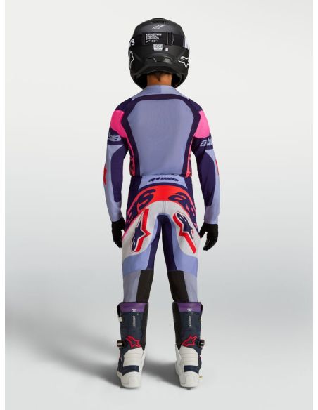 Tenue cross enfant Alpinestars 2027 Supertech Dyna - Violet Rose Fluo