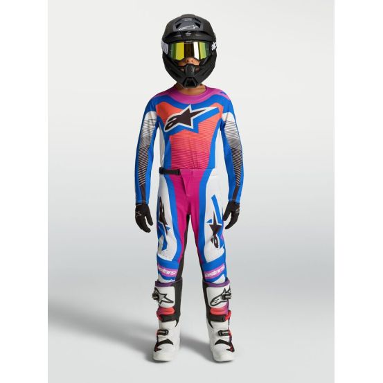 Tenue cross enfant Alpinestars 2027 Supertech Maven - Blanc Corail Bleu