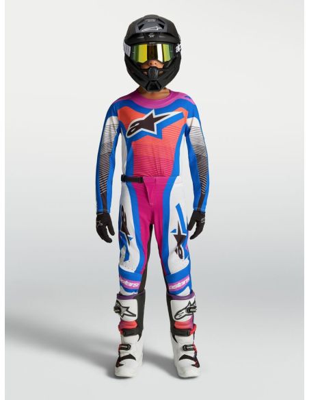 Tenue cross enfant Alpinestars 2027 Supertech Maven - Blanc Corail Bleu