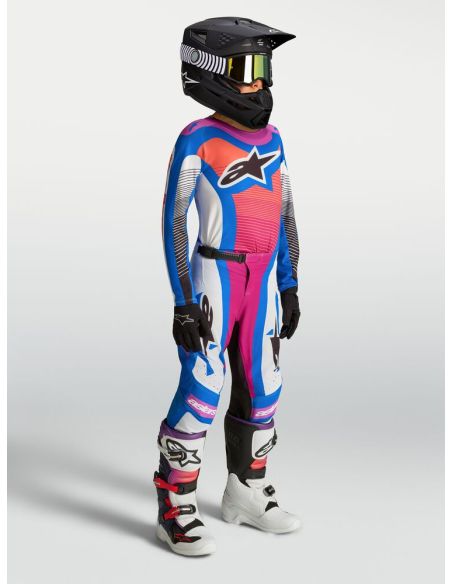 Tenue cross enfant Alpinestars 2027 Supertech Maven - Blanc Corail Bleu