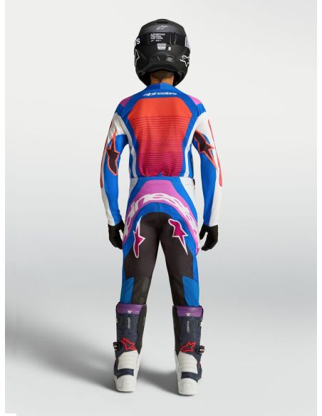 Tenue cross enfant Alpinestars 2027 Supertech Maven - Blanc Corail Bleu