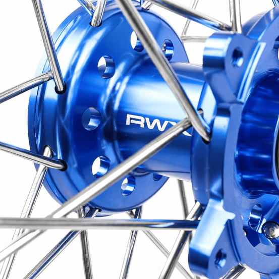 Paire de roues motocross RWX Moyeu Bleu Yamaha 125 / 250 YZ 2007-2026