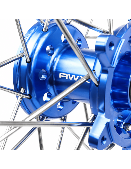 Paire de roues motocross RWX Moyeu Bleu Yamaha 125 / 250 YZ 2007-2026