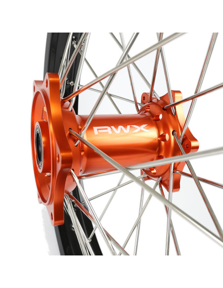 Paire de roues motocross RWX Moyeu Orange KTM 85 SX 2025-2027