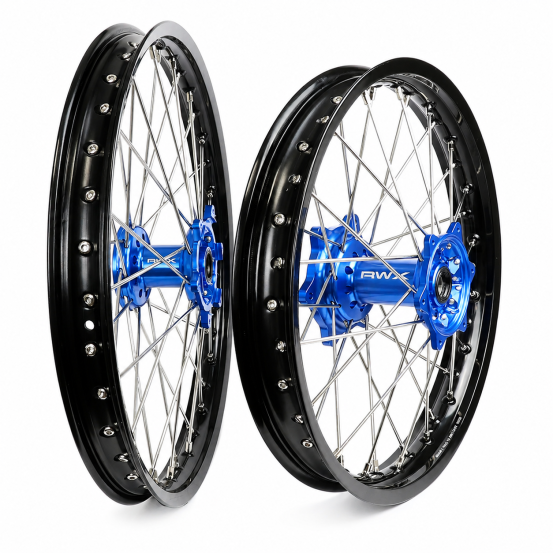Paire de roues motocross RWX Moyeu Bleu KTM SX / SX-F et Husqvarna TC / FC 2015-2027