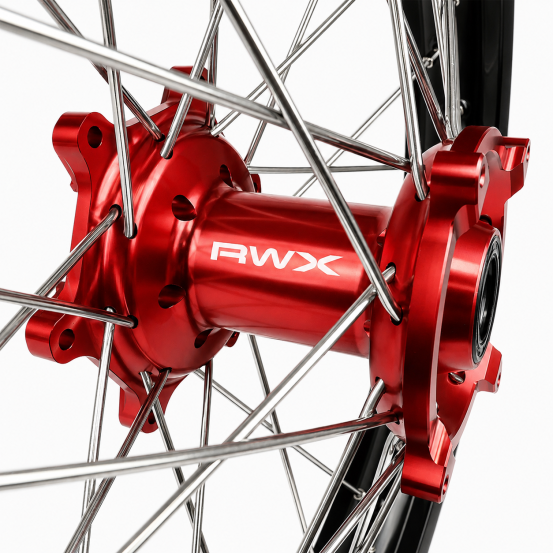 Paire de roues motocross RWX Moyeu Rouge Honda 250 CRF-R 2014-2027 / 450 CRF-R 2013-2027