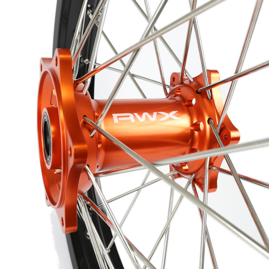 Roue Arrière RWX Moyeu Orange KTM SX SX-F Husqvarna TC FC 2015-2027 - 19 Pouces