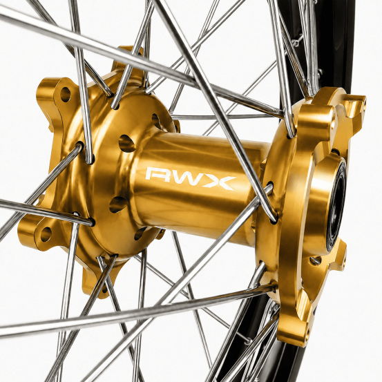 Roue arrière RWX moyeu or - SUZUKI 250 / 450 RM-Z 2007-2027 - 19 Pouces