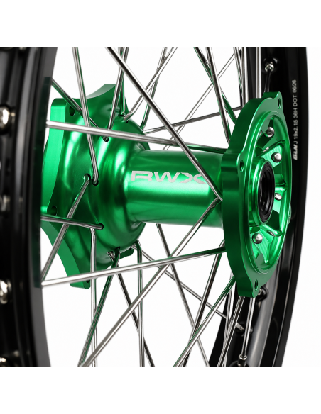 Roue arrière RWX moyeu vert - KAWASAKI 250 / 450 KX-F 2006-2025 - 19 Pouces