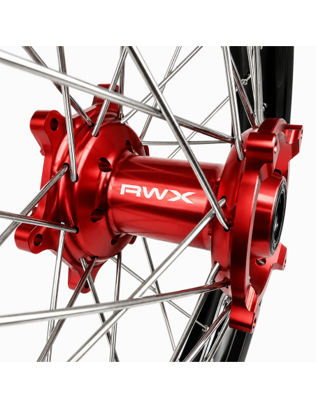 Roue arrière RWX moyeu rouge - Honda 250 CRF-R 2014-2027 / 450 CRF-R 2013-2027 - 19 Pouces