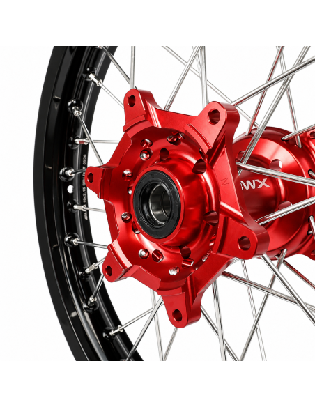 Roue arrière RWX moyeu rouge - HONDA 125 / 250 CR 2002-2007 250 / 450 CRF-R 2002-2012 - 19 Pouces