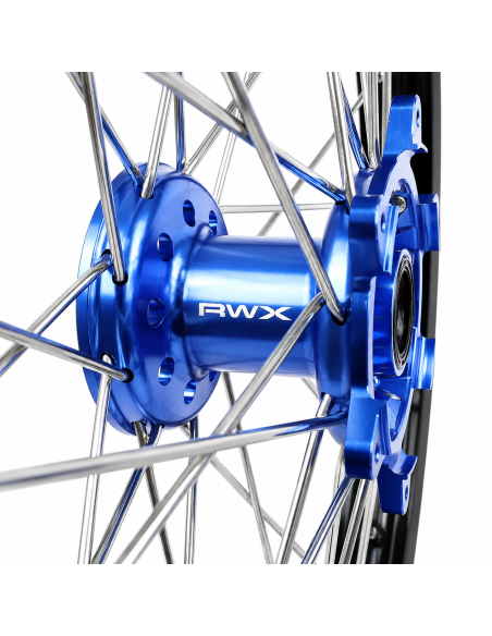Roue avant RWX moyeu bleu - YAMAHA 85 YZ 2002-2027 - 19 Pouces