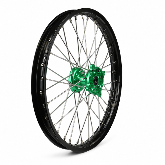 Roue avant RWX moyeu vert - KAWASAKI 250 KX-F 2006-2026 / 450 KX-F 2006-2018 - 21 Pouces