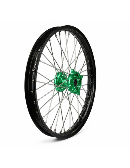Roue avant RWX moyeu vert - KAWASAKI 250 KX-F 2006-2026 / 450 KX-F 2006-2018 - 21 Pouces