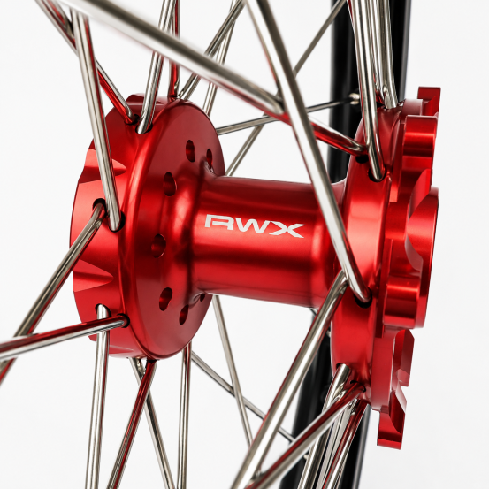 Roue avant RWX moyeu rouge - HONDA 250 450 CRF-R 2002-2027 / 125 250 CR 2002-2007 - 21 Pouces